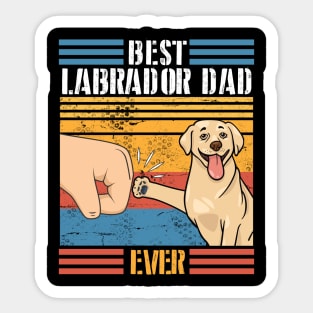 Labrador Dog And Daddy Hand To Hand Best Labrador Dad Ever Dog Father Parent July 4th Day Sticker